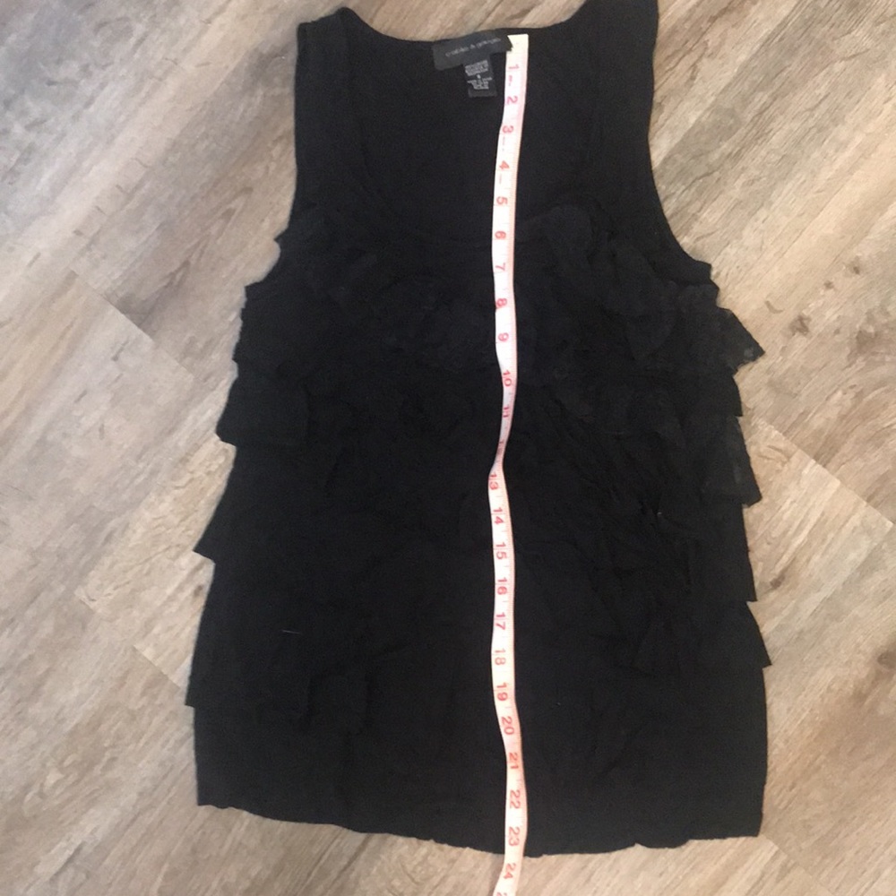 Black Ruffled Tank Top - Picture 4 of 4